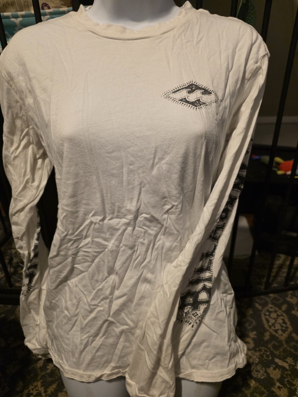 Billabong White Long Sleeve Graphic T-Shirt